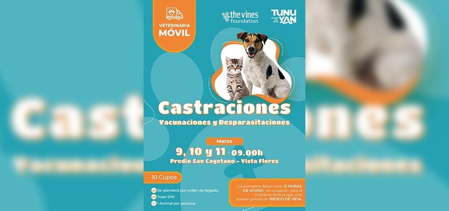 Operativo de la veterinaria m&oacute;vil en Predio San Cayetano de Vista Flores