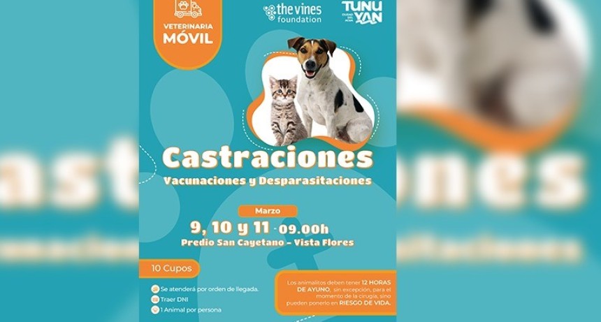 Operativo de la veterinaria m&oacute;vil en Predio San Cayetano de Vista Flores