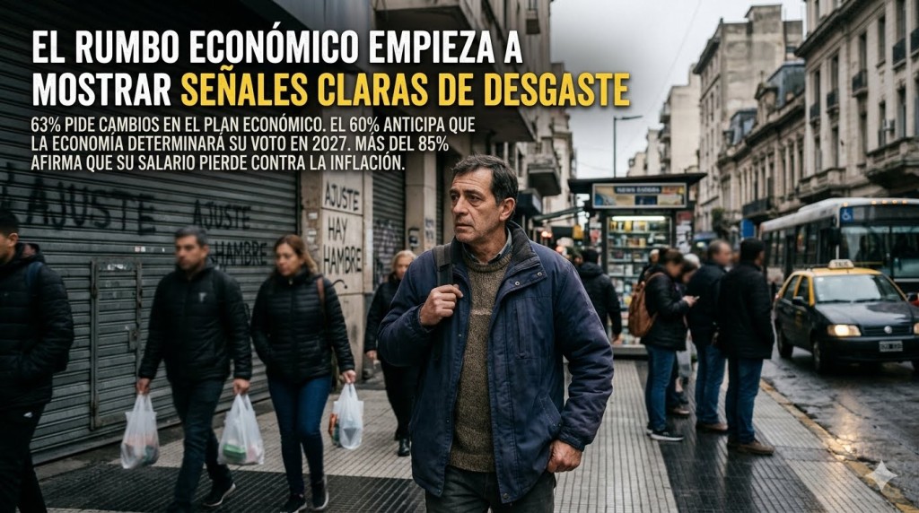 Desgaste de la gesti&oacute;n econ&oacute;mica: un 63% pide cambios en el rumbo y 6 de cada 10 advierten que la econom&iacute;a definir&aacute; su voto en 2027