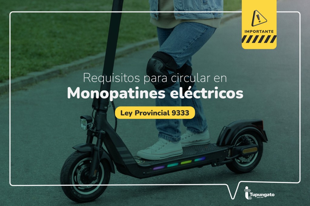 Tupungato multar&aacute; a quienes incumplan la reglamentaci&oacute;n para circular en monopatines el&eacute;ctricos