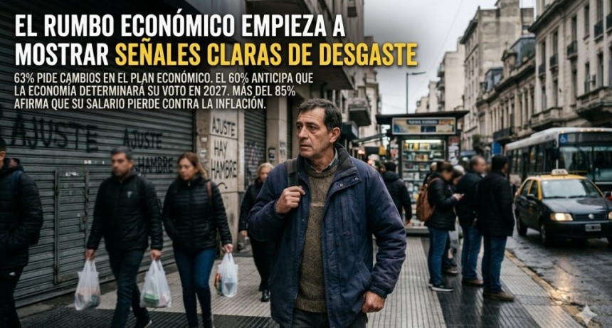 Desgaste de la gesti&oacute;n econ&oacute;mica: un 63% pide cambios en el rumbo y 6 de cada 10 advierten que la econom&iacute;a definir&aacute; su voto en 2027