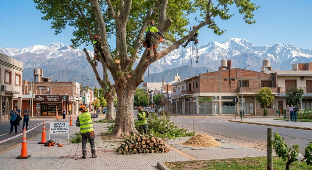 Comienz&oacute; la temporada de poda del arbolado p&uacute;blico en Tunuy&aacute;n