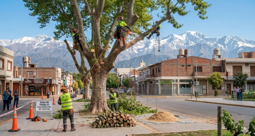 Comienz&oacute; la temporada de poda del arbolado p&uacute;blico en Tunuy&aacute;n