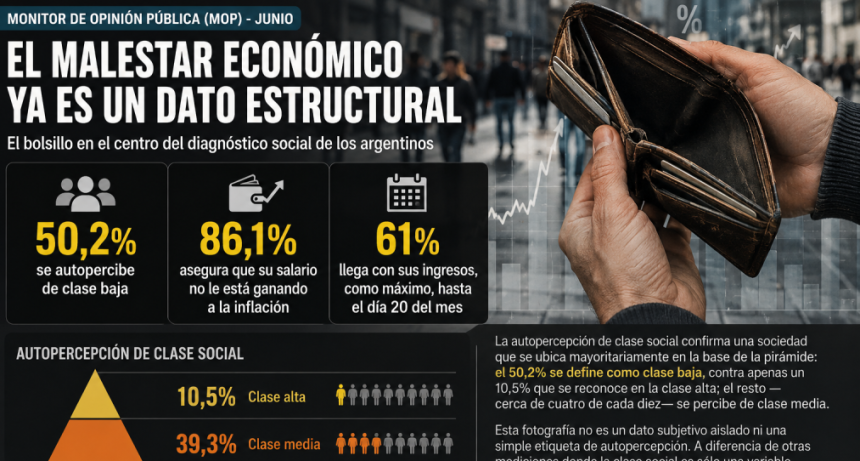 La mitad del pa&iacute;s se percibe clase baja y casi 9 de cada 10 asegura que su salario no le gana a la inflaci&oacute;n   