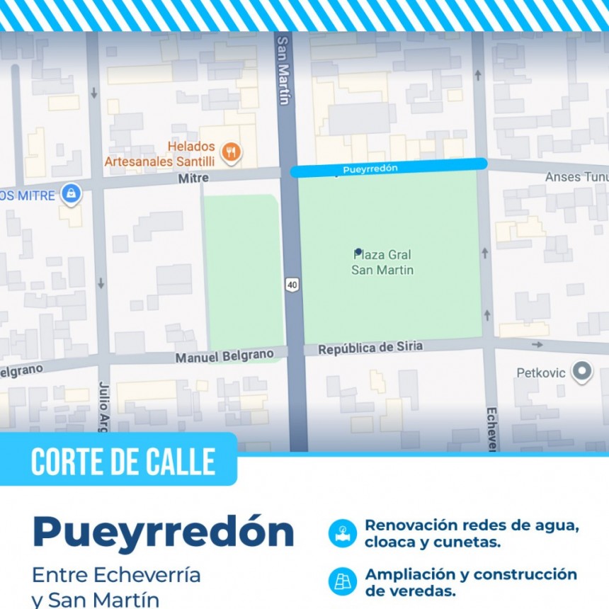 TUNUYÁN: Aviso corte de importante calle