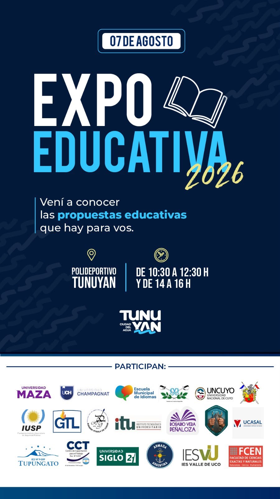 La Expo Educativa 2026 Tunuy&aacute;n, reunir&aacute; las propuestas de formaci&oacute;n disponibles en la regi&oacute;n