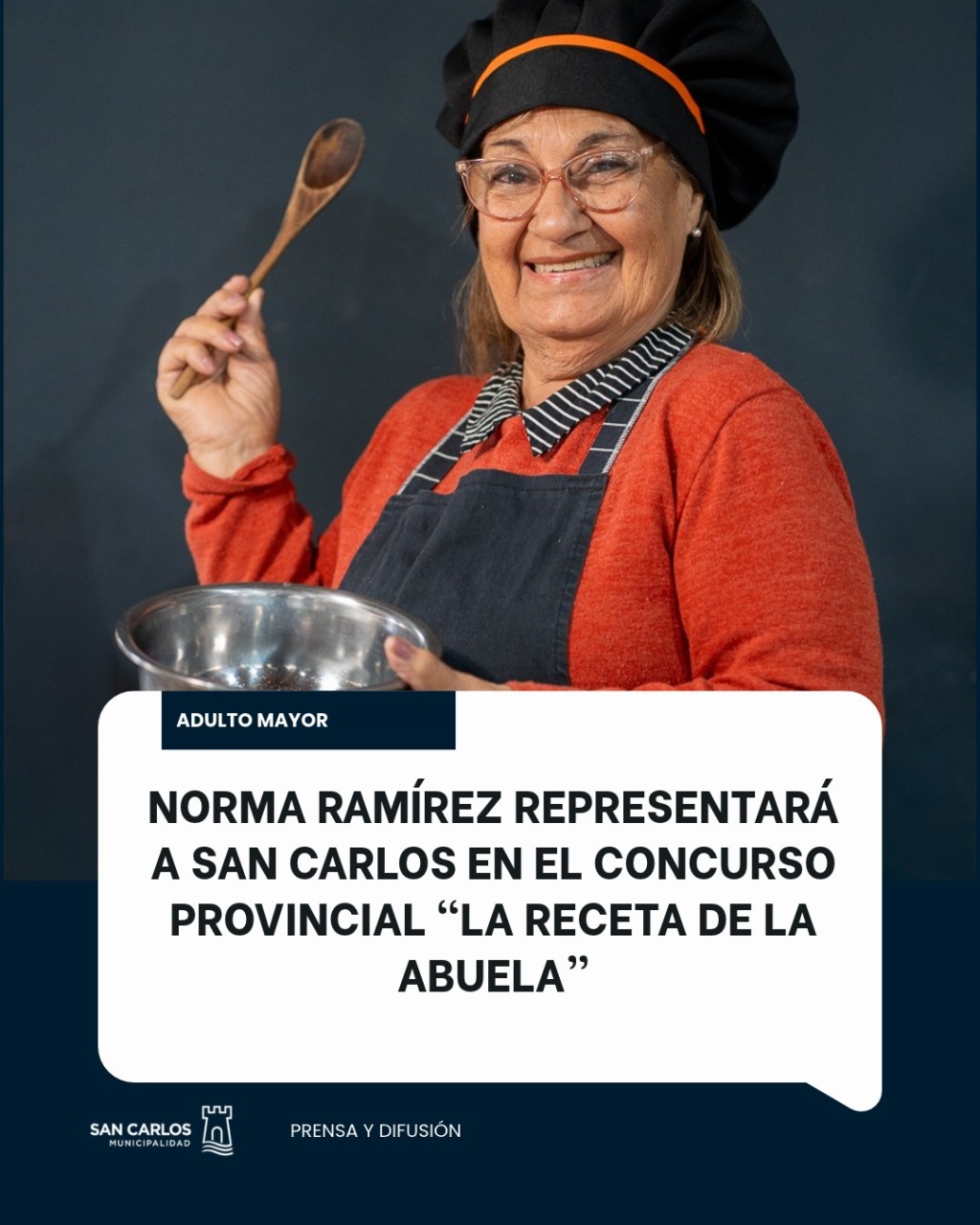 Norma Ram&iacute;rez representar&aacute; a San Carlos en el concurso provincial &ldquo;La Receta de la Abuela&rdquo;