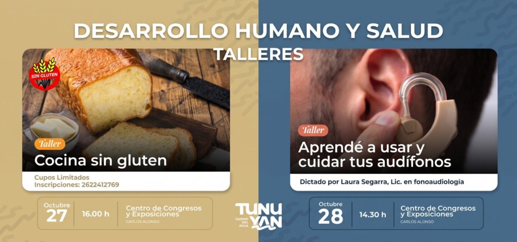Salud en la vida cotidiana: talleres de cocina sin gluten y cuidado de aud&iacute;fonos en Tunuy&aacute;n