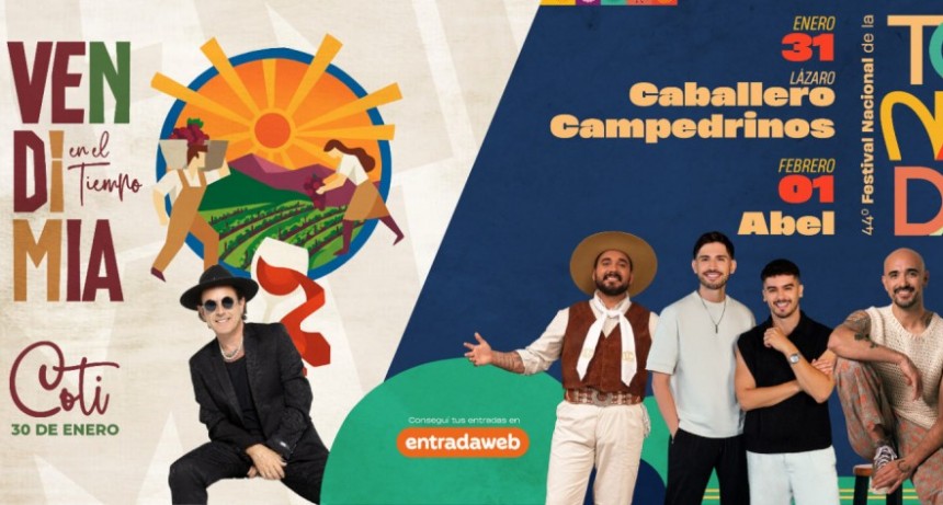 Ya están a la venta las entradas para el Festival Nacional de la Tonada y Fiesta de la Vendimia